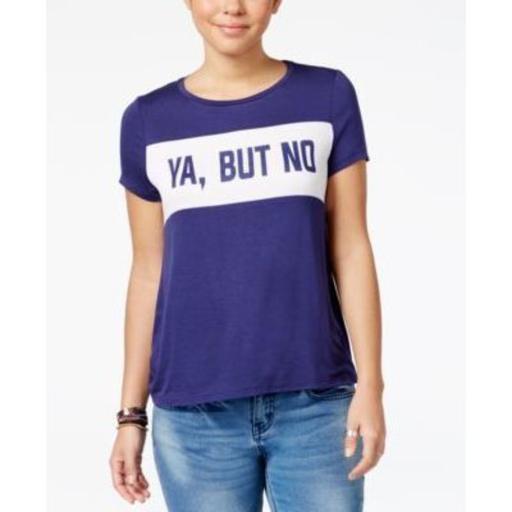 Rebellious One Juniors Obsessed Graphic T-Shirt, Navy , Size L